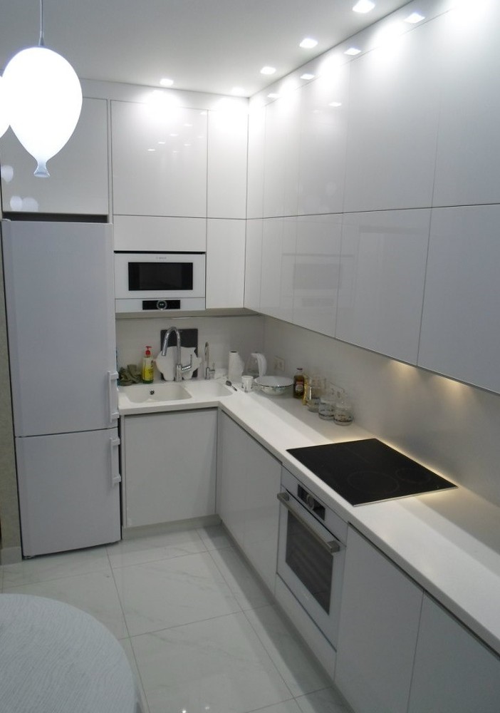 Акриловые кухни-Кухня МДФ в эмали «Модель 203»-фото3