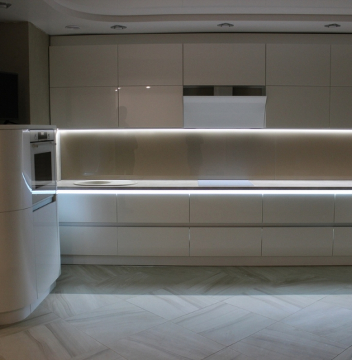 Белый кухонный гарнитур-Кухня МДФ в эмали «Модель 439»-фото5